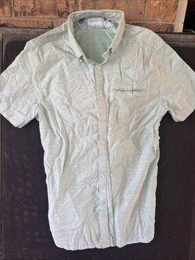 Denim & Flower Light Mint Short-Sleeve Button-Down Shirt